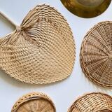 VINTAGE Wicker and Brass Wall COMPOSITION