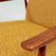Pair of vintage boucle mustard armchairs H.Lis