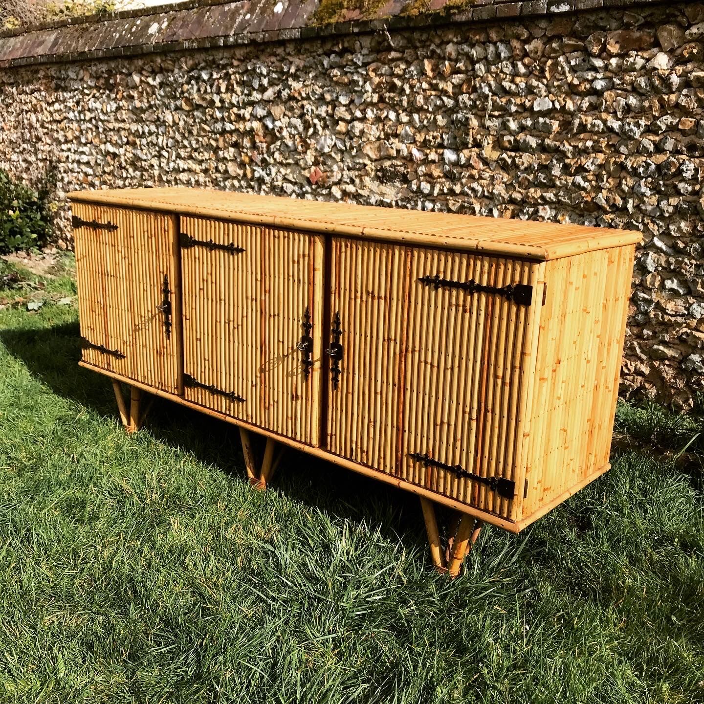 Vintage rattan sideboard 1960