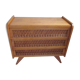 Vintage wood and rattan dresser