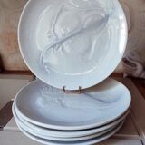 6 assiettes Saint Amand en faïence avec poisson