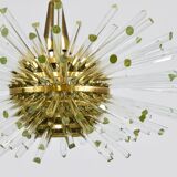 Lustre Bakalowits Miracle Sputnik en laiton avec tiges en verre cristal, années 1960