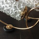 Pair of brass sconces and structured tulip glass 60/70s