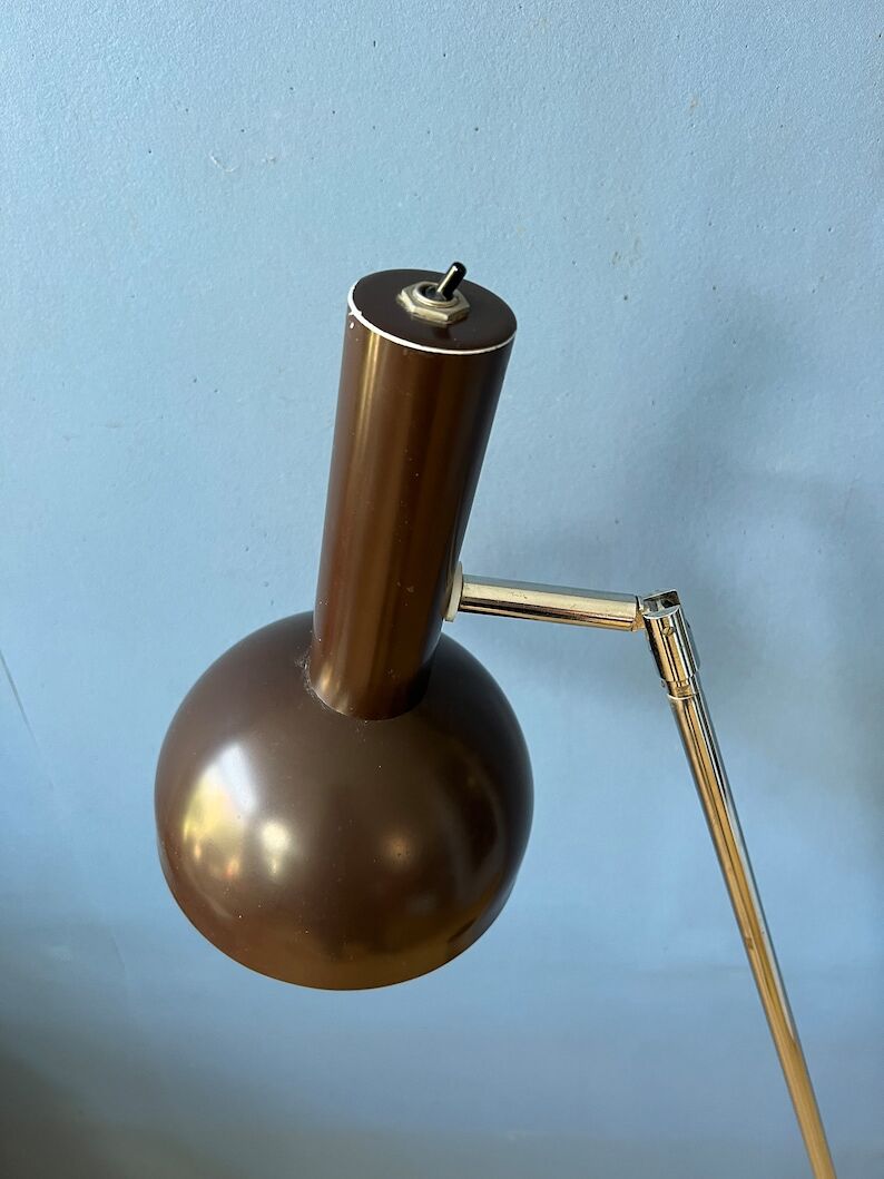 Rotary floor lamp brown ball Hala