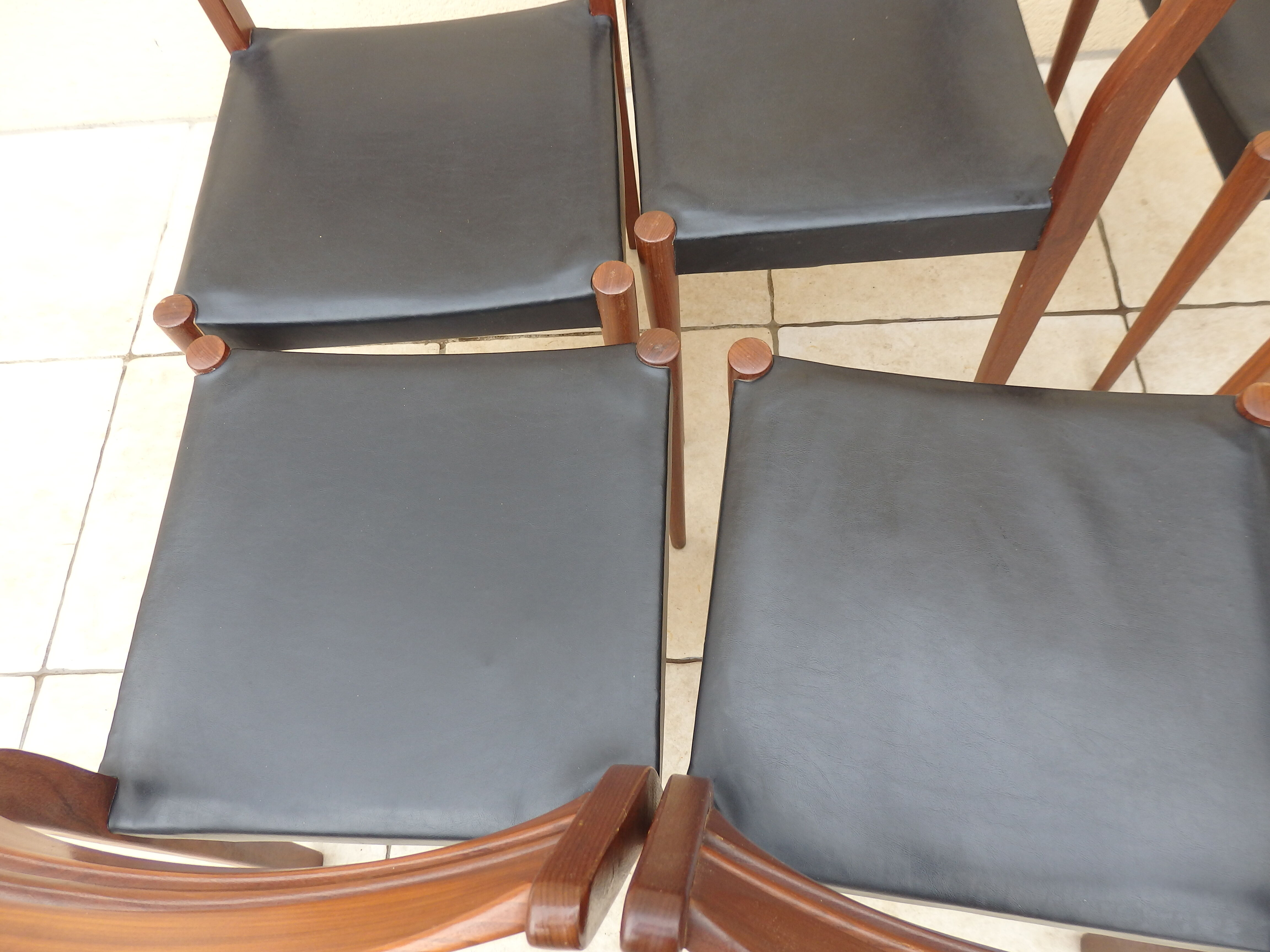 6 vintage Scandinavian teak chairs