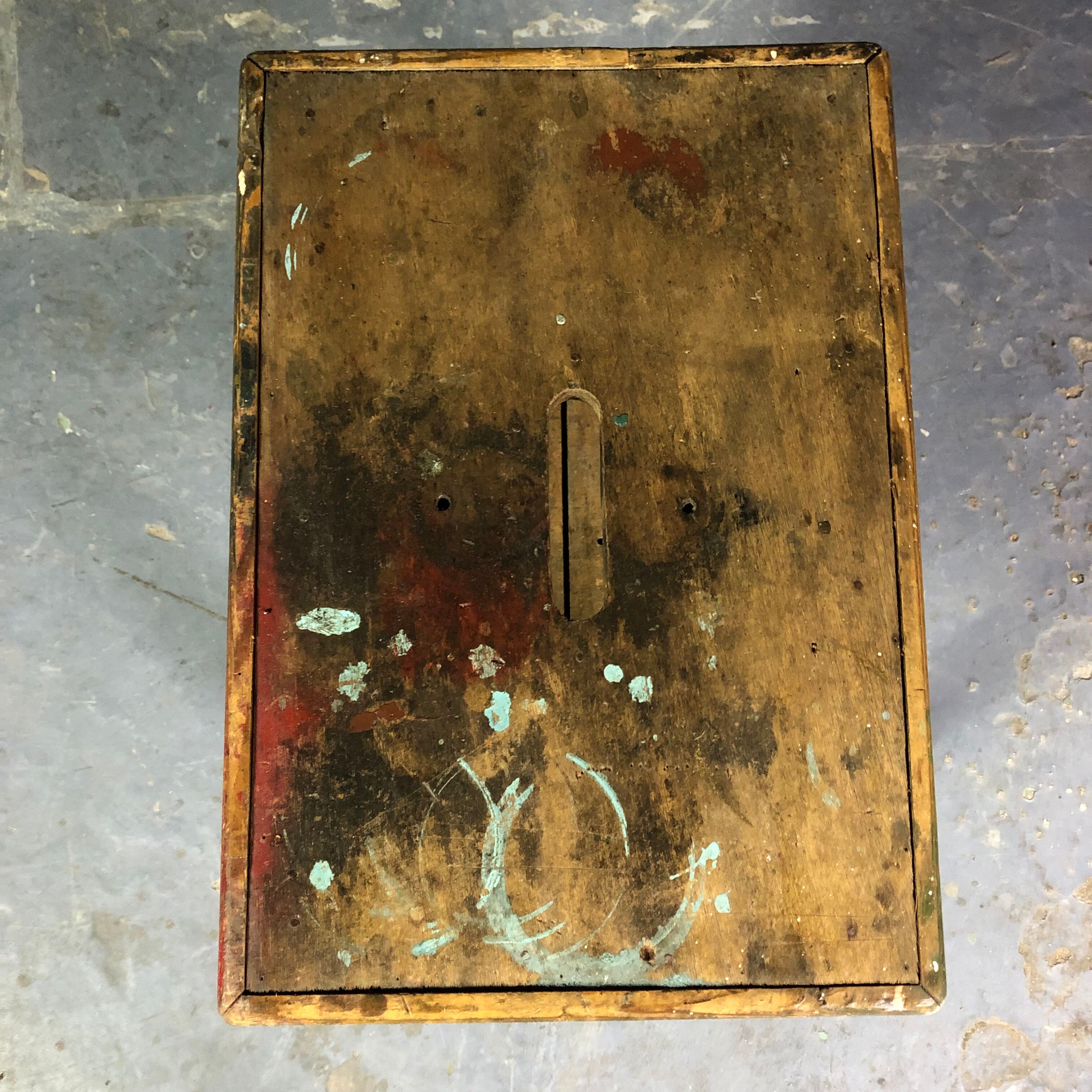 Old wooden workshop stool