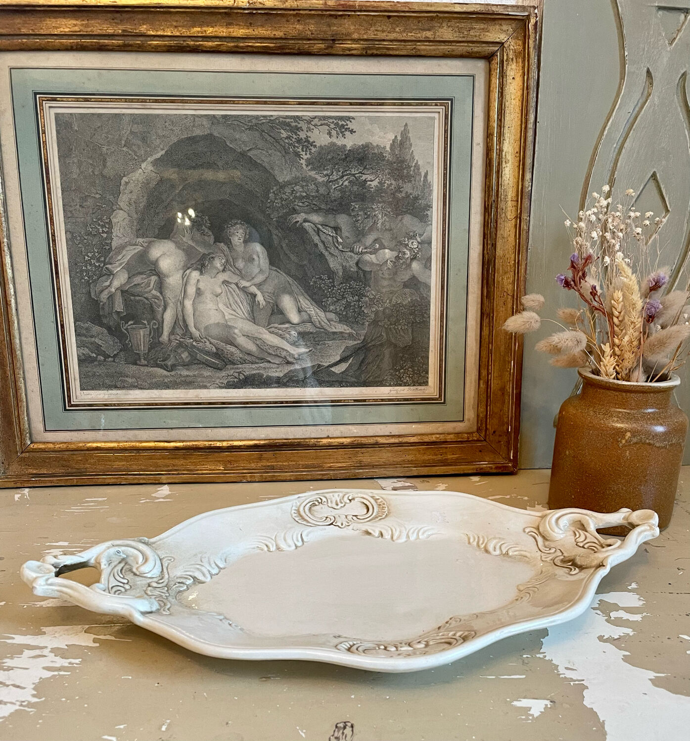 Aged white porcelain dish