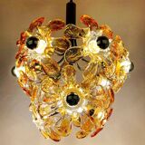 Mid-Century Murano Amber Chandelier by Mazzega, Italy, 1970s