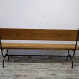 Banc en chêne et fer forgé