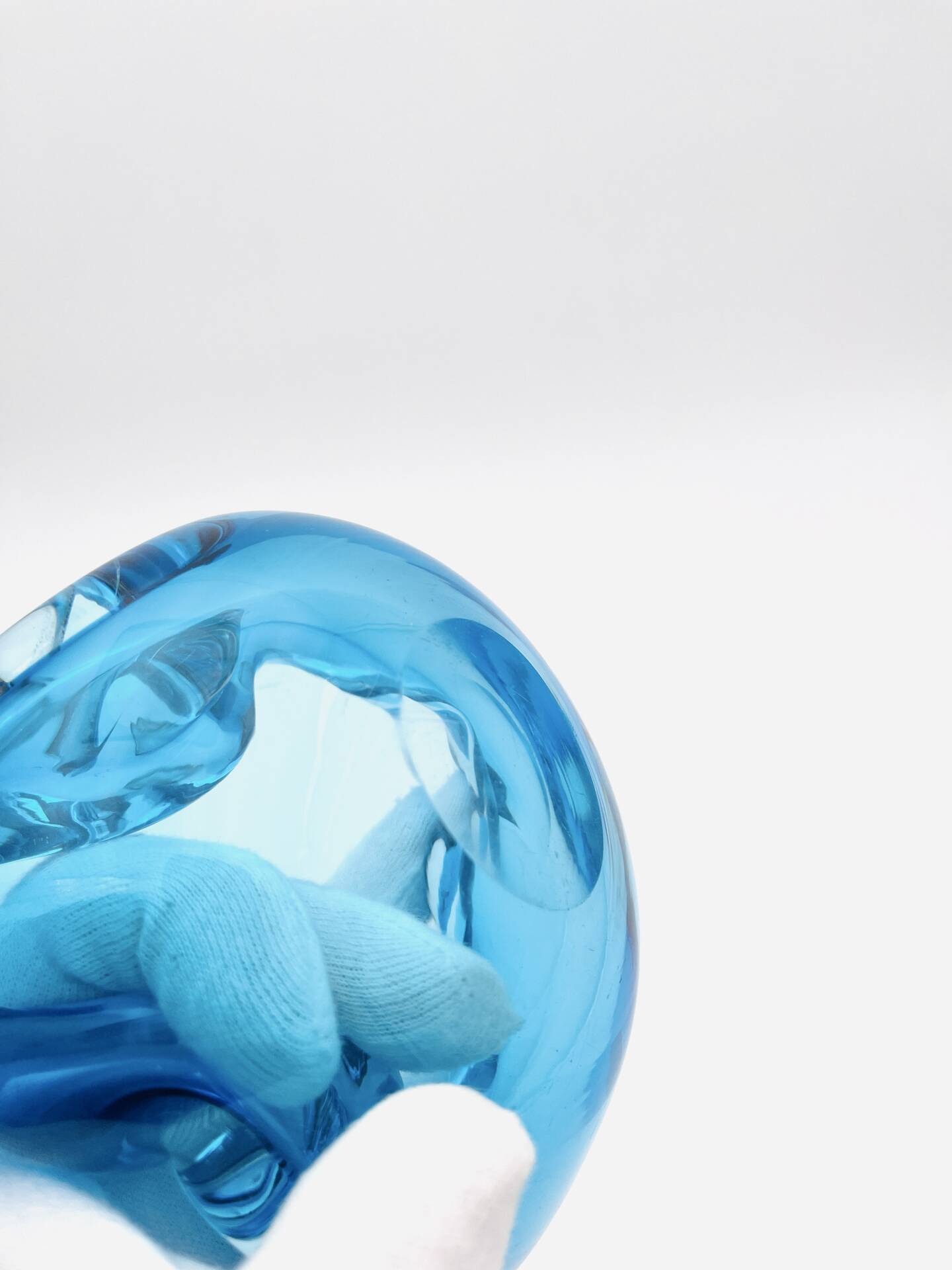 Murano Glass Pocket Vase Flavio Poli Sommerso Blue Aquamarine
