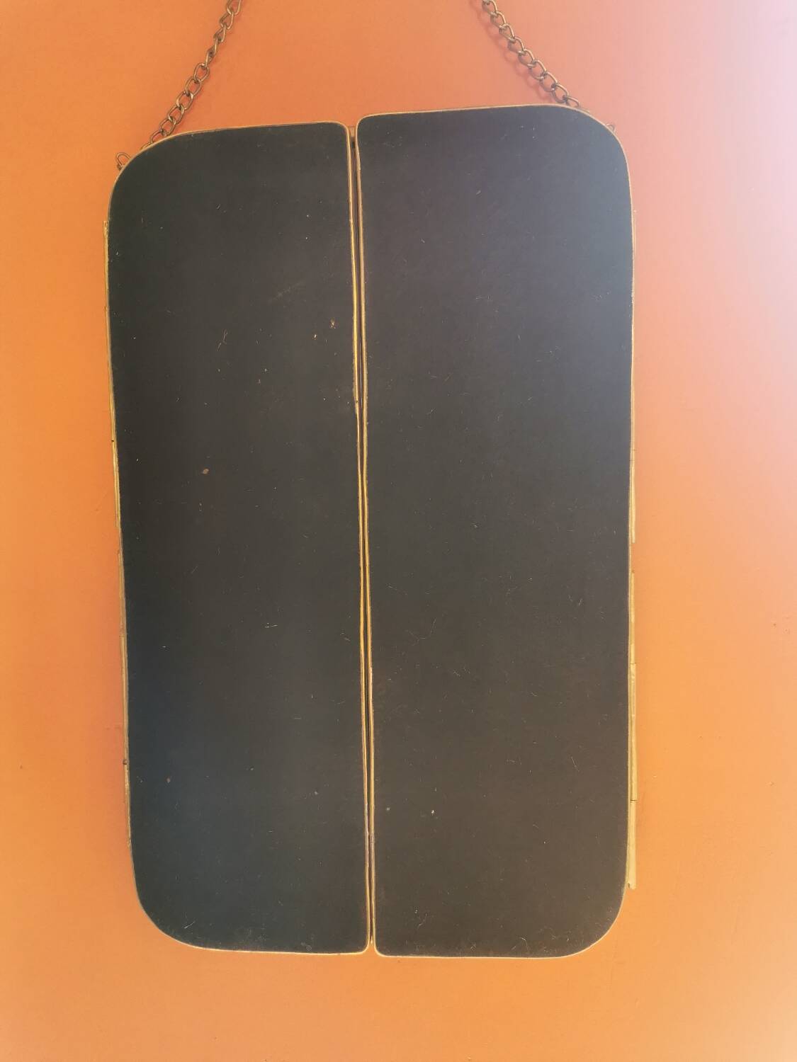 Solid brass triptych barber mirror