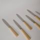set of 6 beige bakelite knives 1960