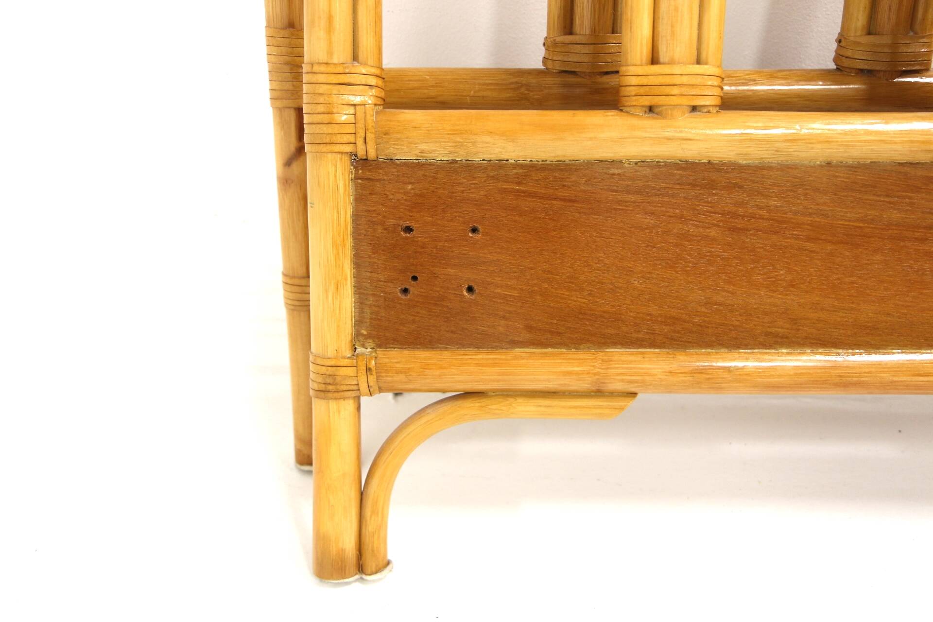 Teak and rattan headboard and footboard, 92 x 64cm, Sweden, 1960