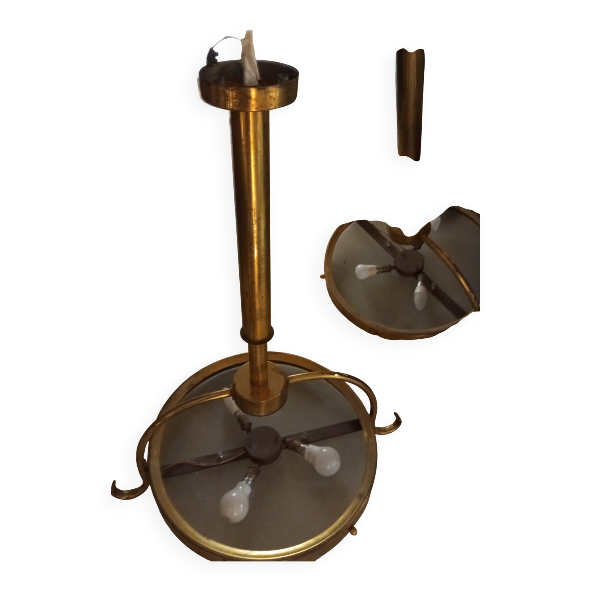 2 gold metal chandeliers