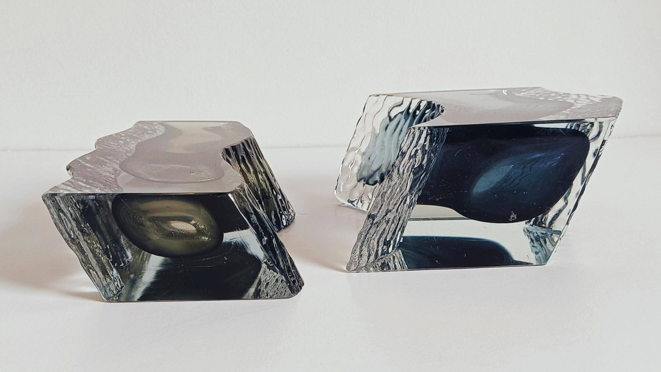 Alessandro Mandruzzato Murano Glass Vases, Hand-Blown, Italy, 1970s