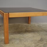 Coffee table with smoked glass top, 1980s