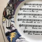 Vintage Au Clair de la Lune Plate from the 1930s Sarreguemines fayenceries