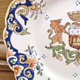 6 old Desvres Fourmaintraux Rouen dessert plates, Dinan model