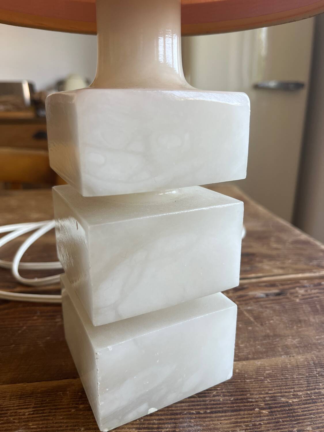Art Deco marble bedside or living room lamp