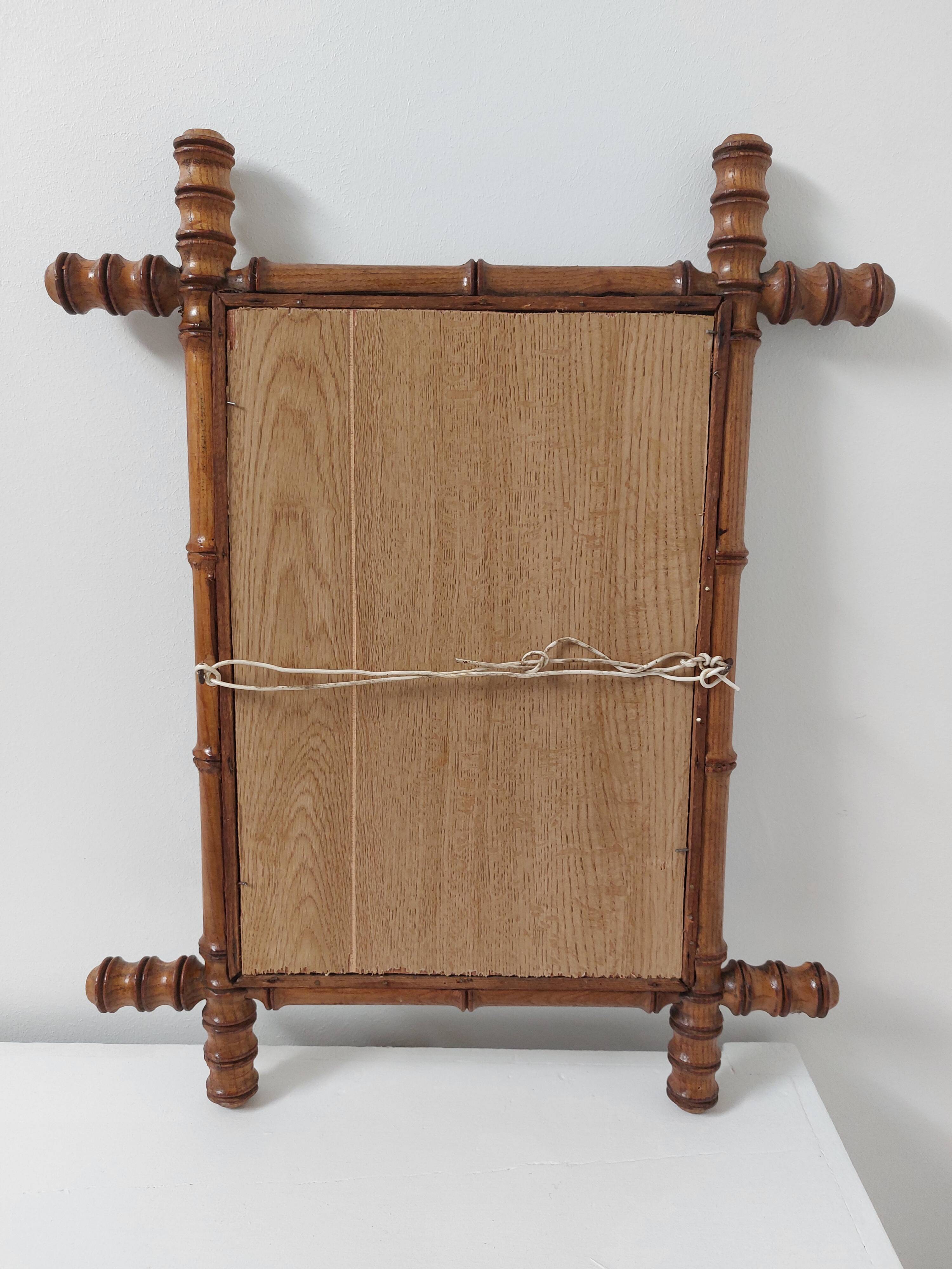 bamboo mirror, vintage, 45 by 56cm