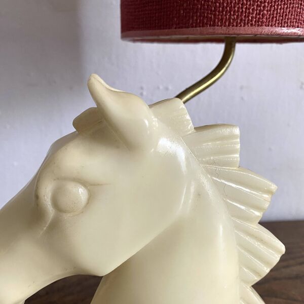 Lampe tête de cheval en albâtre , Italy