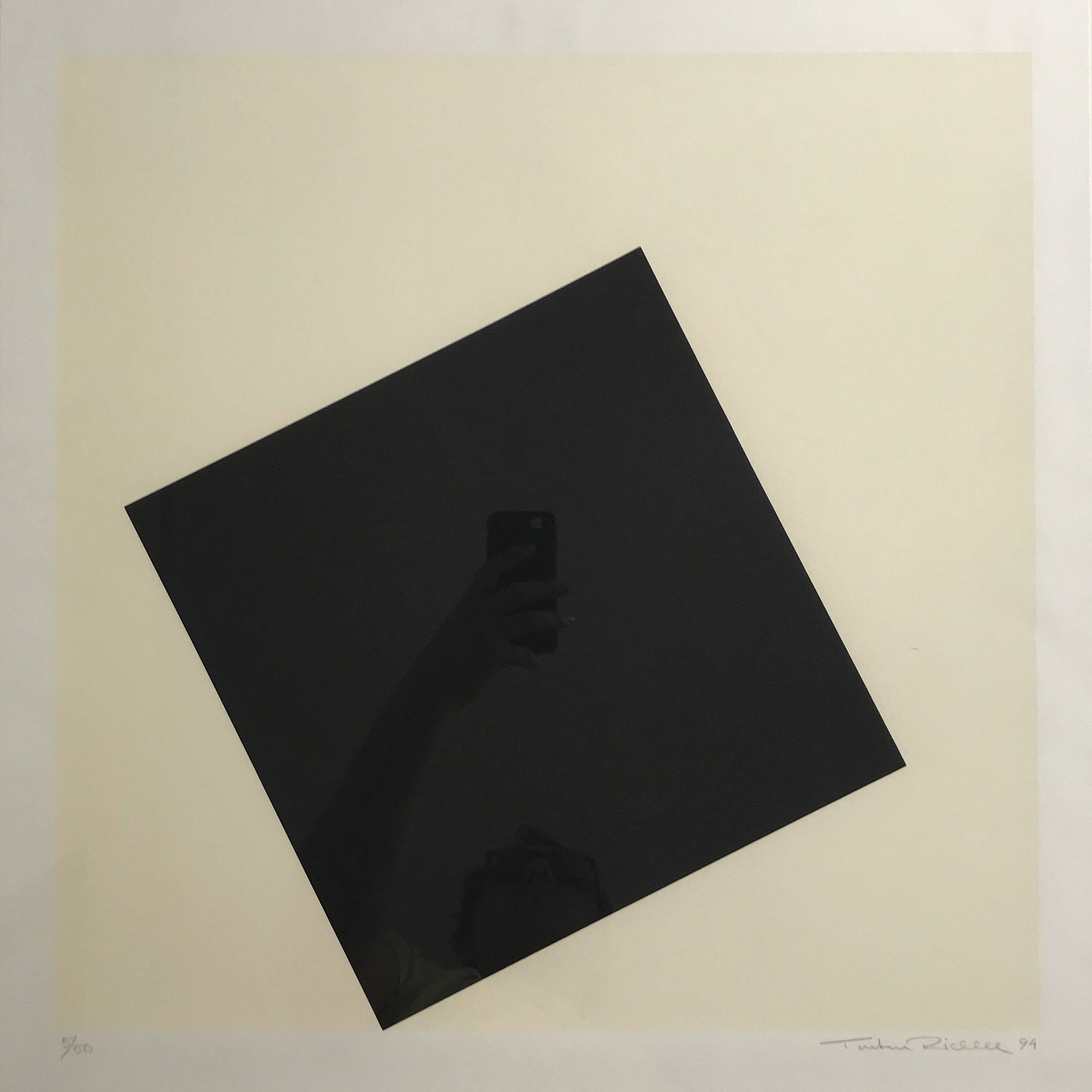 20th Century School, Black square on white background, 1994. Original signed print