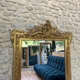 Sublime gilded pediment mirror with gold leaf 161cm