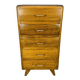 Commode chiffonnier pied compas, années 50, bois