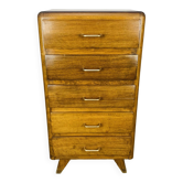 Chest of drawers with compass foot, 1950s, wood