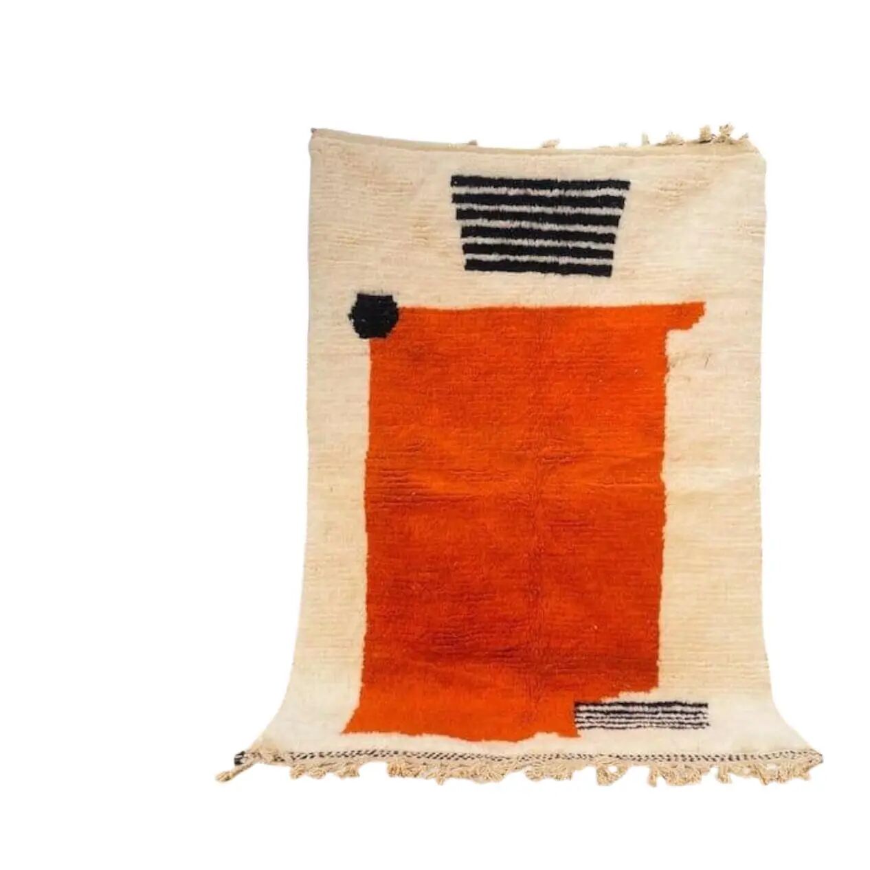 Handmade rug 200x300 cm, wool, orange, Morocco