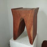 Brutalist monoxyl wooden stool