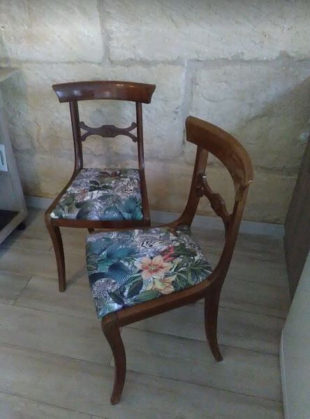 Lo of 2 restored mahogany directoire style chairs