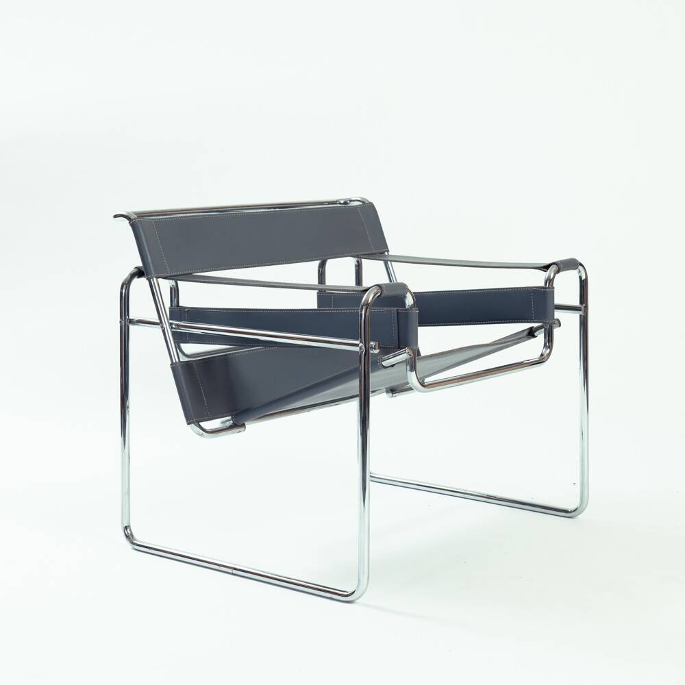 Wassily b3 lounge chair in grey by Marcel Breuer