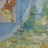 School map "Benelux" Belgium, Nederland and Luxembourg