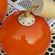Set of 5 orange glass ball pendants from the 70s