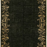 Hand-knotted anatolian antique 1970s 213 cm x 298 cm black wool carpet