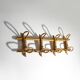 Wall coat rack in rattan and woven wicker, 1960s.