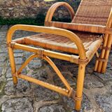Rattan and wicker lounge chair