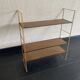Vintage 1960 String wall shelf in gold wood - 60 x 50 cm
