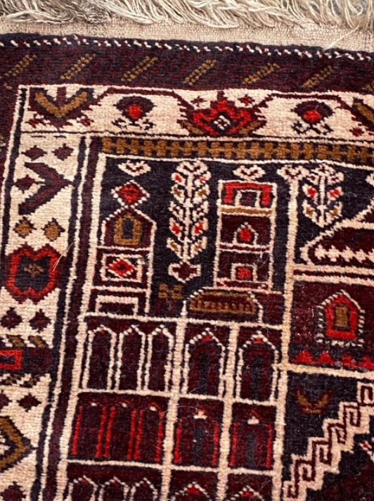 Afghan carpet Baluch vintage 140x86cm