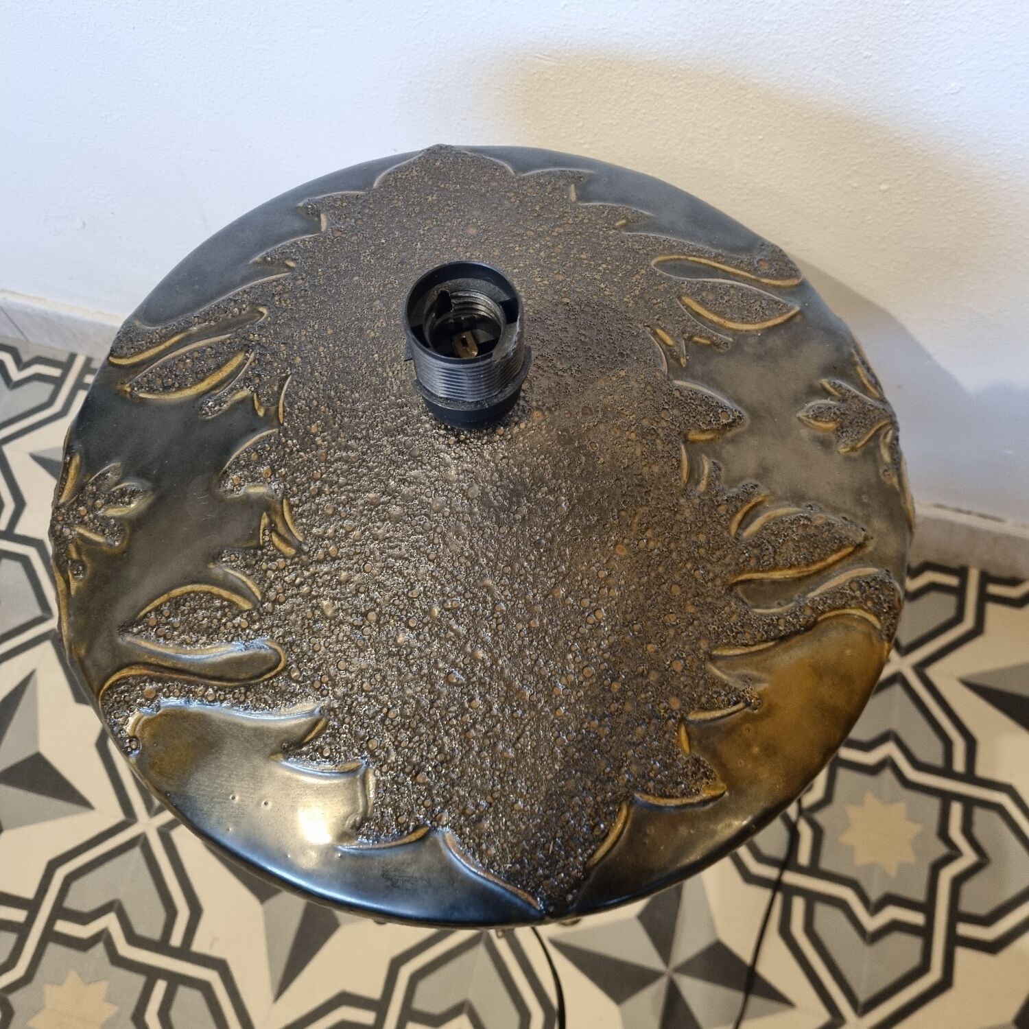 Glazed ceramic lamp base 1970