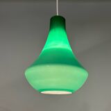 Lampe à Suspension française en Verre Opalin Vert, 1960s