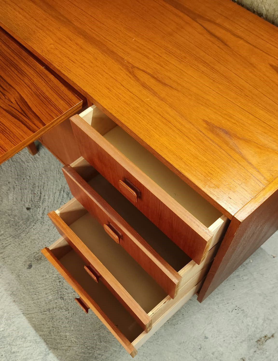 Vintage Scandinavian teak sideboard with desk tablet, 1960s