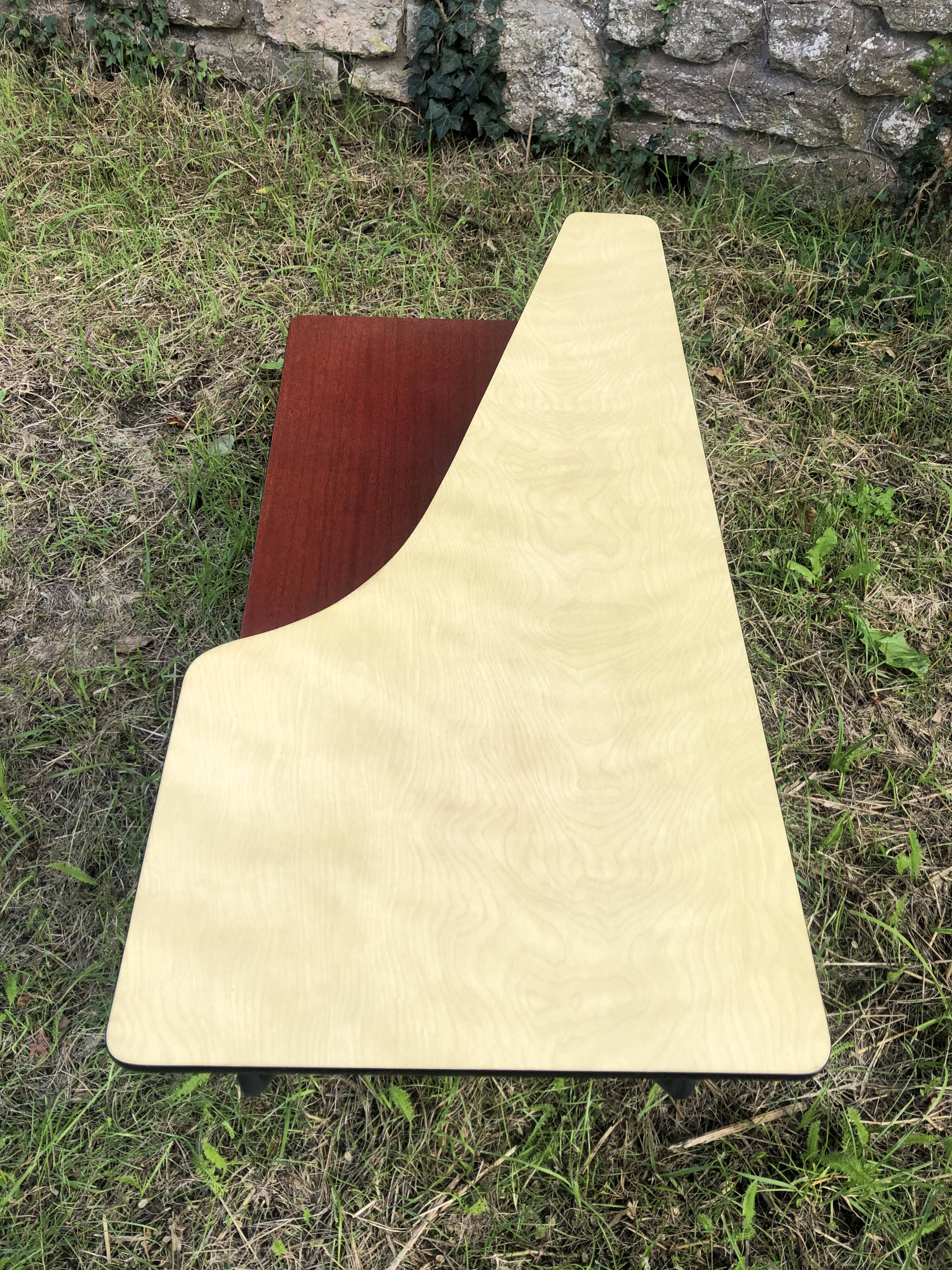 Atypical double top Formica coffee table from the 60s