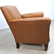 50s club chair in imitation leather and wood