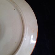 Oyster plate HB Henriot Quimper grey 23 cm Breton floral decoration