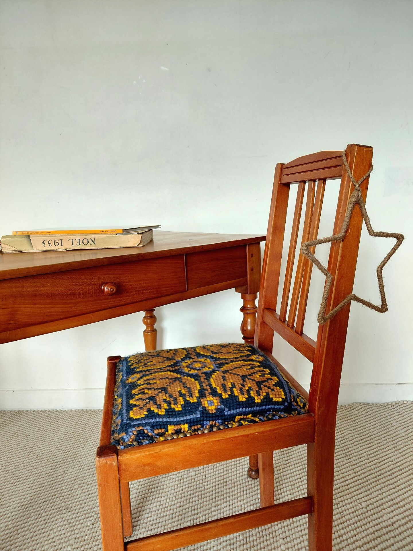 Fischel bistro chair "Indislocables" solid wood 1940s-1950s