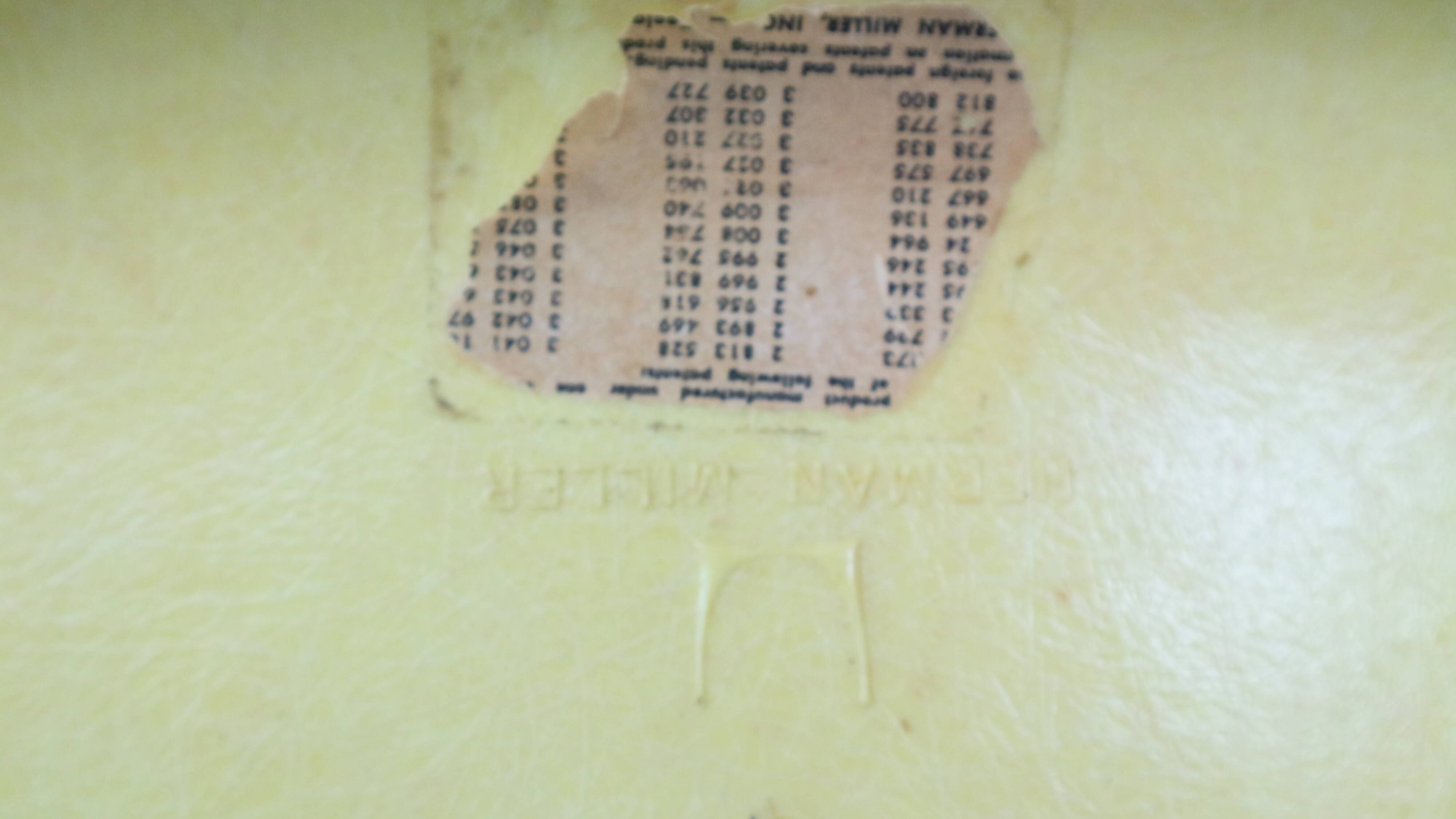 Charles & Ray Eames "La Fonda" Light Yellow Fiberglass Chairs Herman Miller