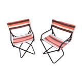 Paire de fauteuils piants de camping années 70