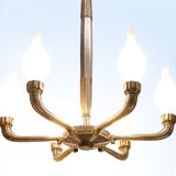 Art Deco silver-plated brass chandelier, 1920